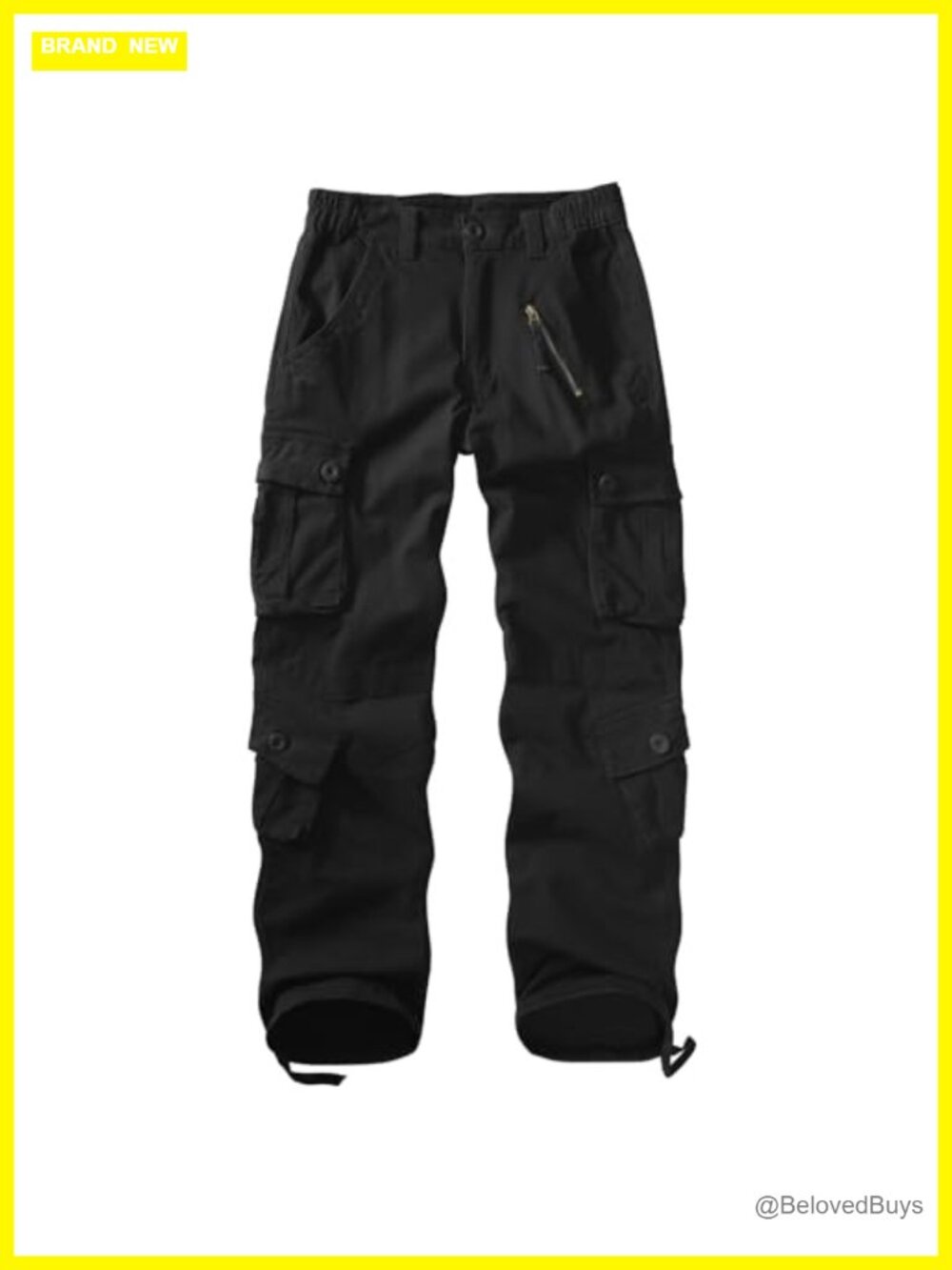 Mid-Rise Cargo Pants Heavy Cotton 8 Pockets Regular Plus Size Military Work